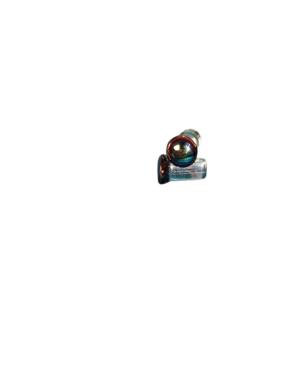 Iridescent Glass Ball Stud Earrings - Multicolor